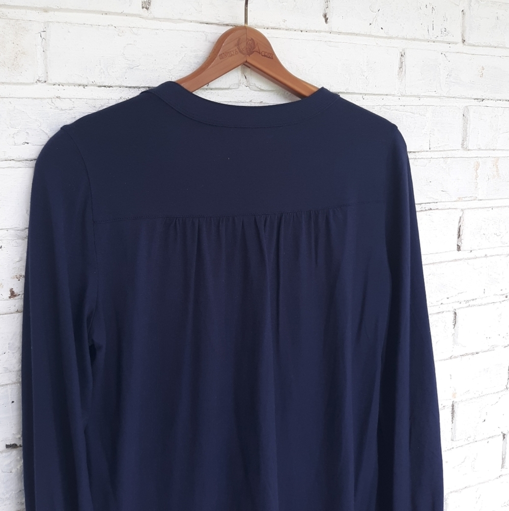 Lilly Pulitzer Navy Pullover Button Front Top - image 5